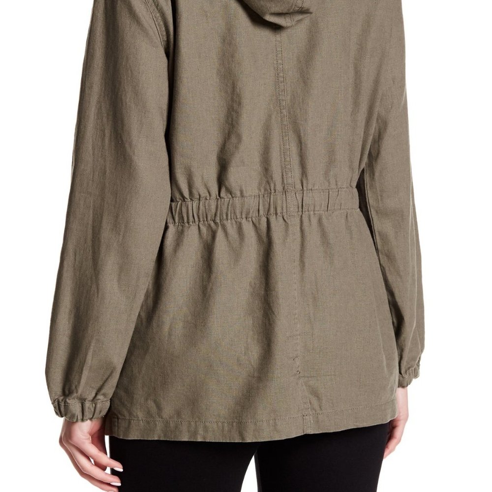New JACKET Linen Cotton Hood Coat Topper Women's 4 Washable NWOT - Picture 7 of 7